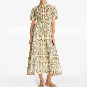 Tory Burch Women's Printed Cotton Shirt dress In Chartreuse Meadow